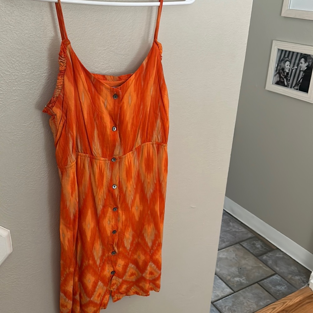 Orange Forever 21 dress. Great for game day!